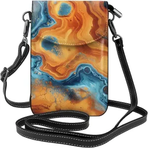 Martian surface Leather Crossbody Flip Phone Bag - Soft and Durable, Essential for Outdoor Travel, Magnetic Snap Design