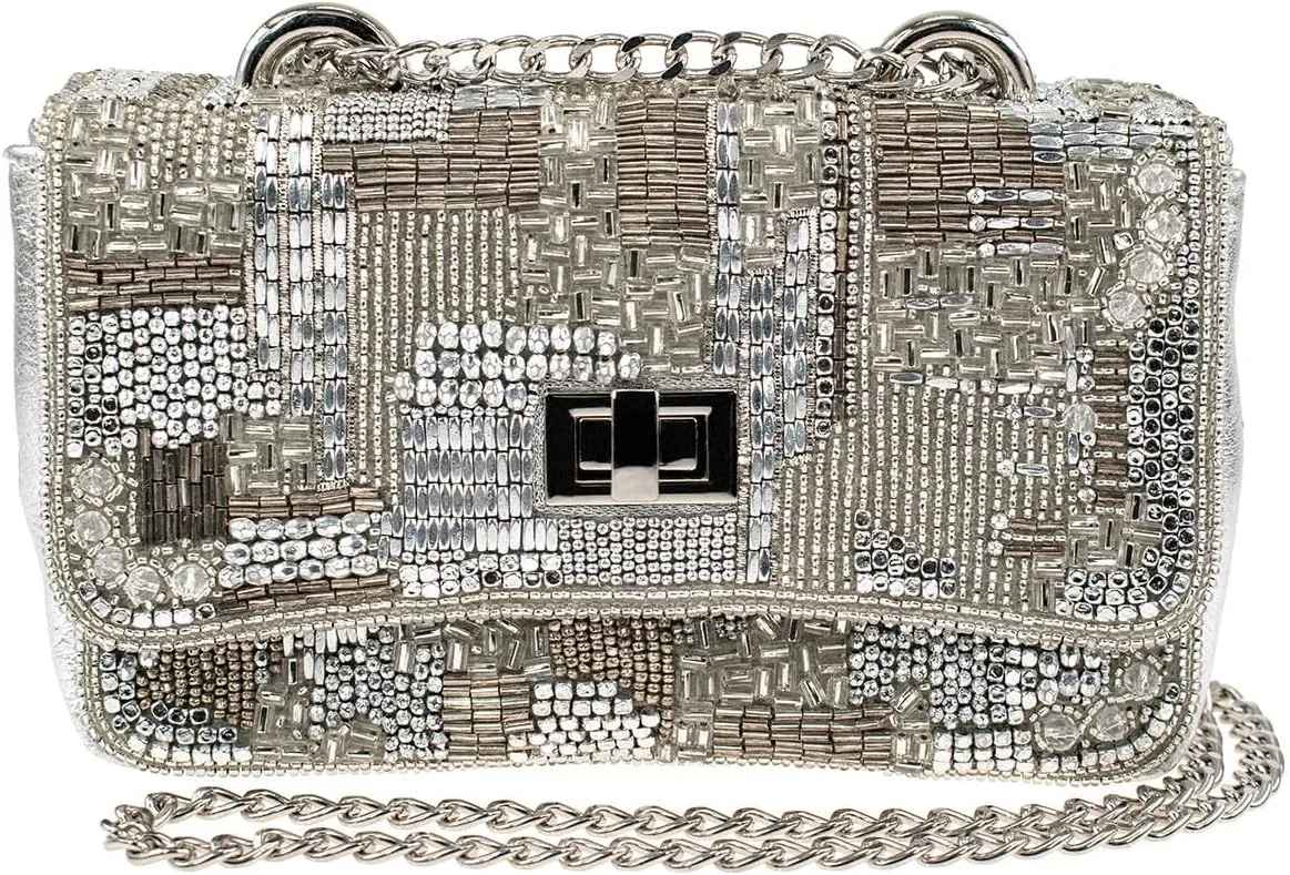 Mary Frances Idol Convertible Crossbody Shoulder Handbag, Silver
