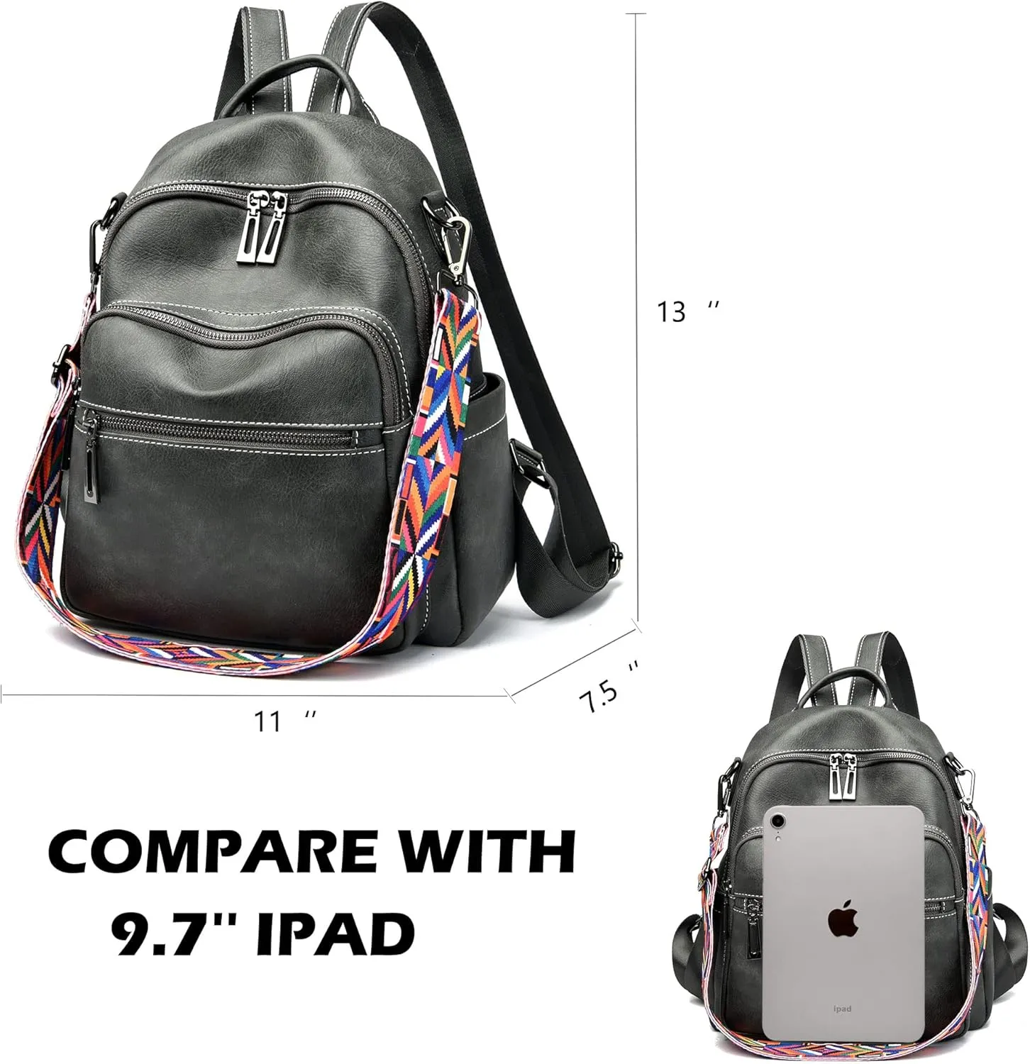 Maxoner Backpack Purse for Women Fashion Genuine Leather Convertible Shoulder Handbag Travel Bag Satchel Rucksack Ladies Bag