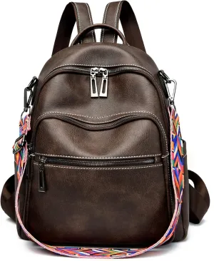 Maxoner Backpack Purse for Women Fashion Genuine Leather Convertible Shoulder Handbag Travel Bag Satchel Rucksack Ladies Bag