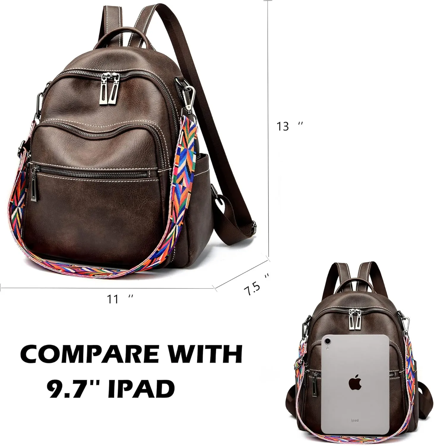 Maxoner Backpack Purse for Women Fashion Genuine Leather Convertible Shoulder Handbag Travel Bag Satchel Rucksack Ladies Bag