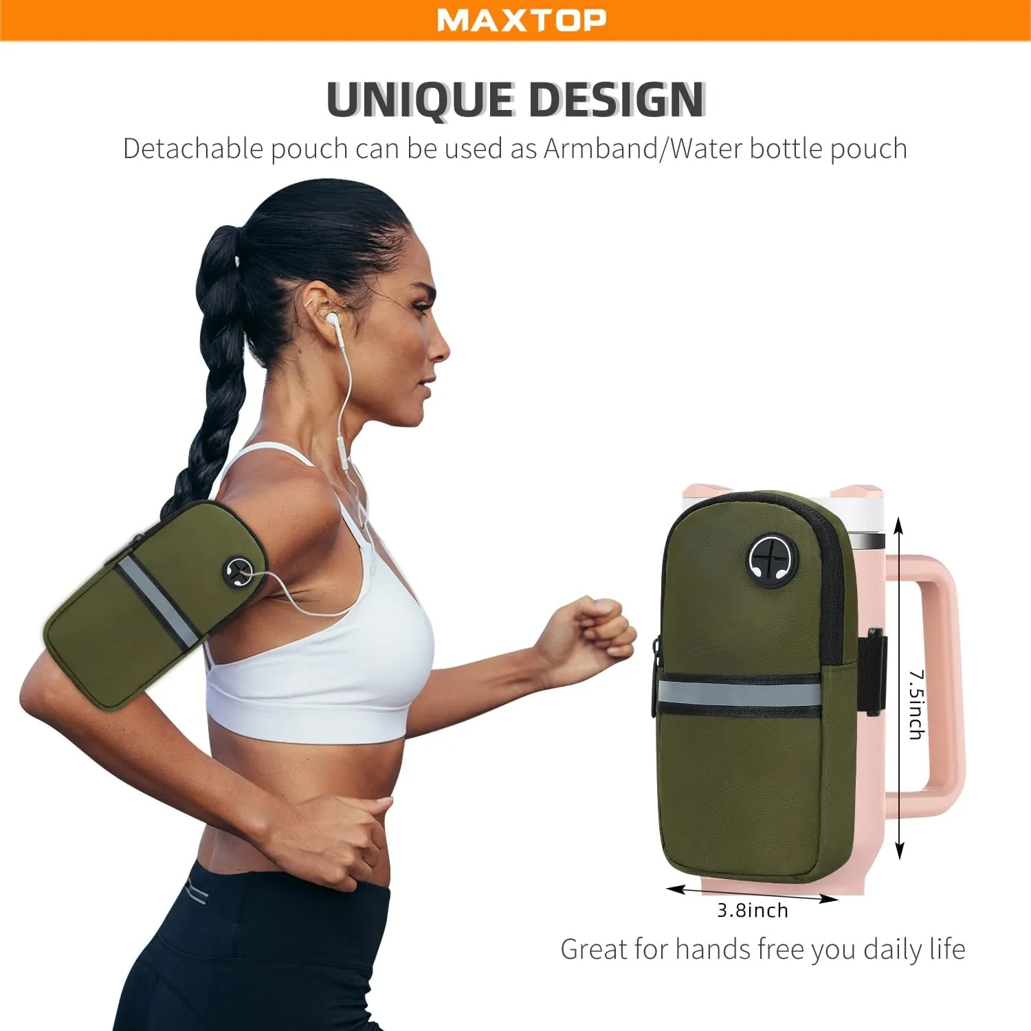 MAXTOP Sling Backpack Crossbody Sling Bag with Detachable Phone Bag for Unisex Multipurpose Travel Hiking Chest Bag