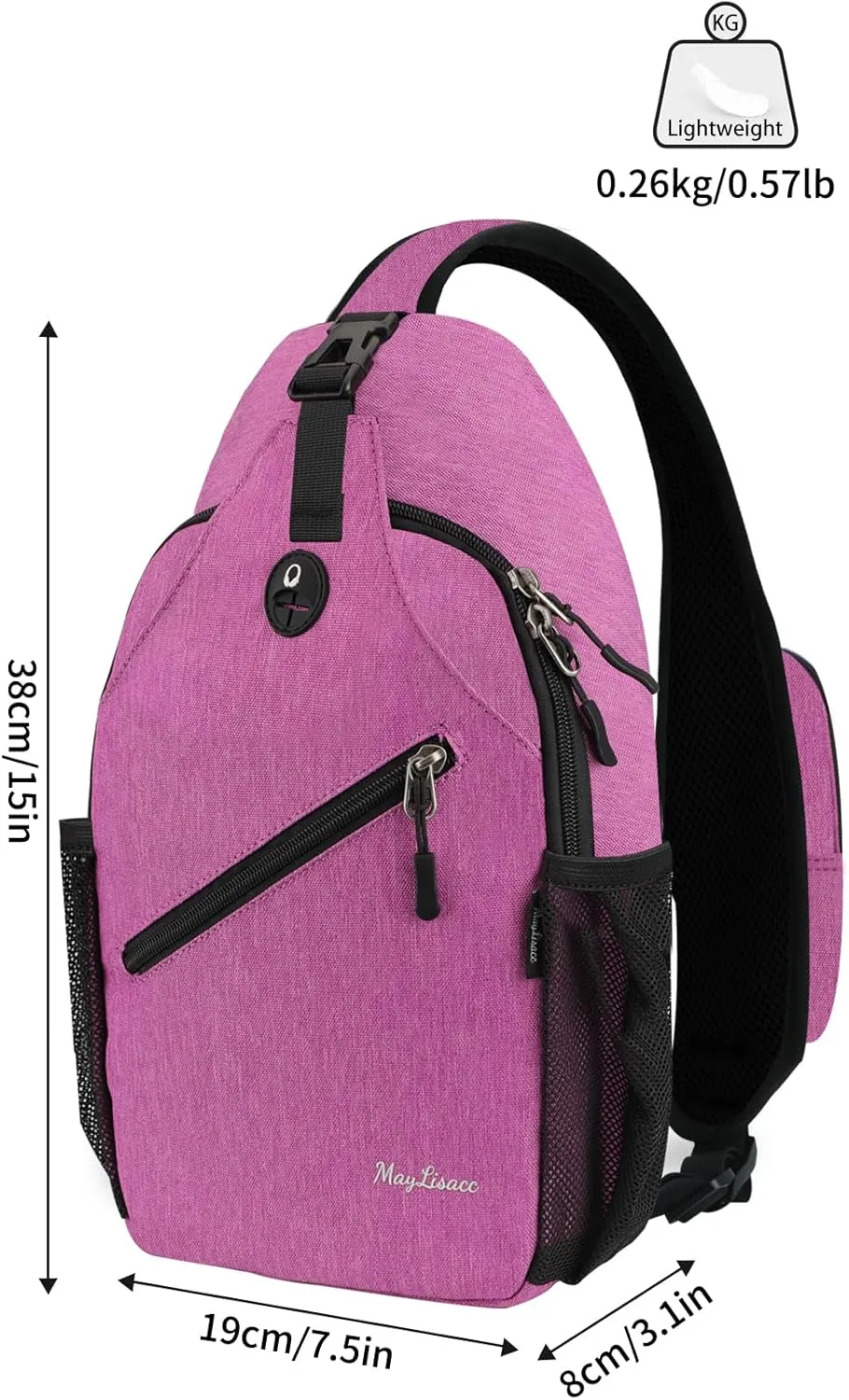 MAYLISACC Sling Backpack, Crossbody Sling Bag, Lightweight Shoulder backpack, Chest bag, Hiking Daybag
