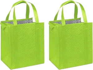 Mediz Hannah Direct Large Capacity Heavy Duty Insulated Smart Shopping Bag - Strong Reusable Grocery Tote 2 Pack