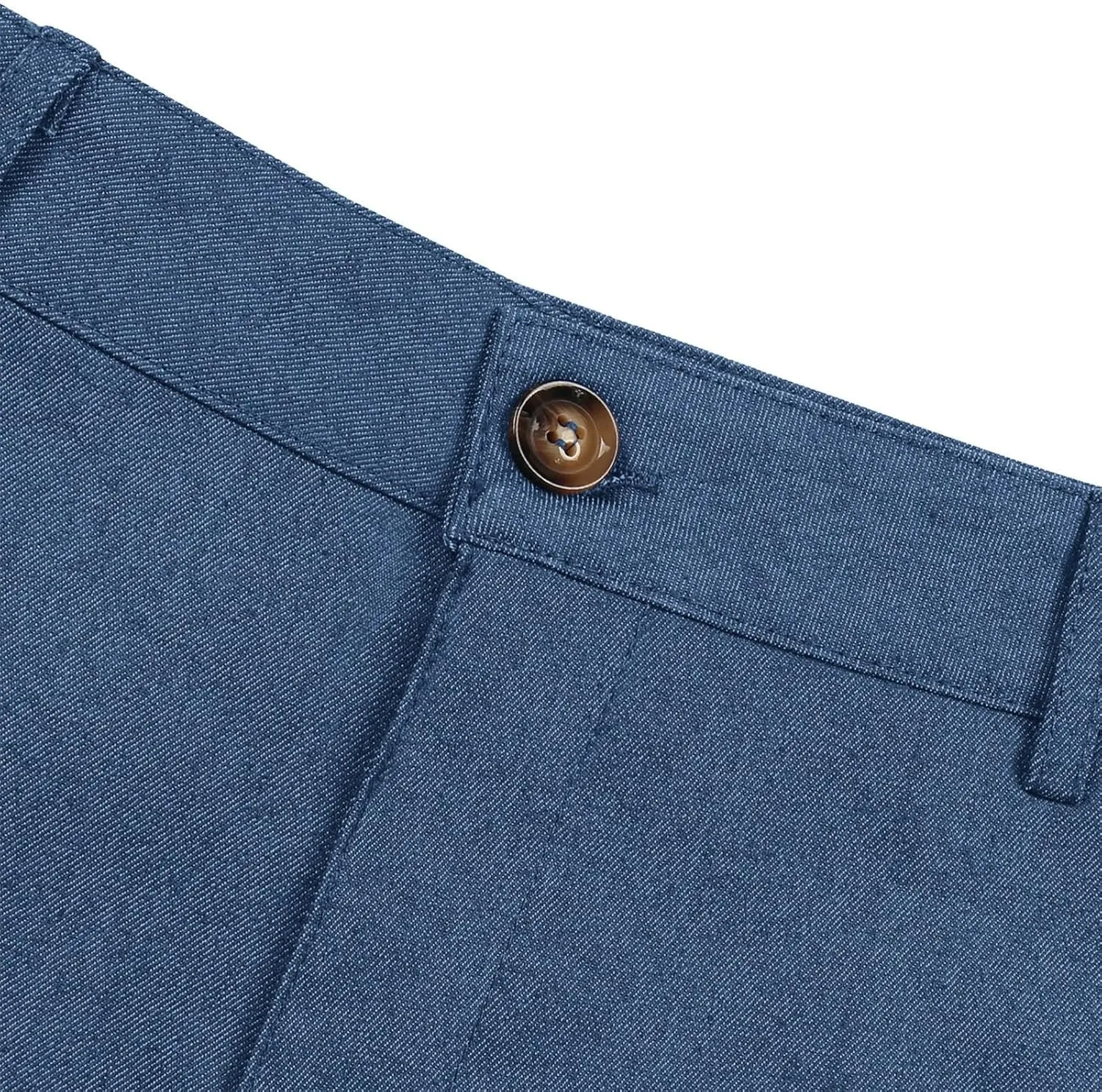 Mens Business Casual Pants Slim Fit Cotton Lightweight Straight Leg Pants with Pockets Retro Skinny Work Pants