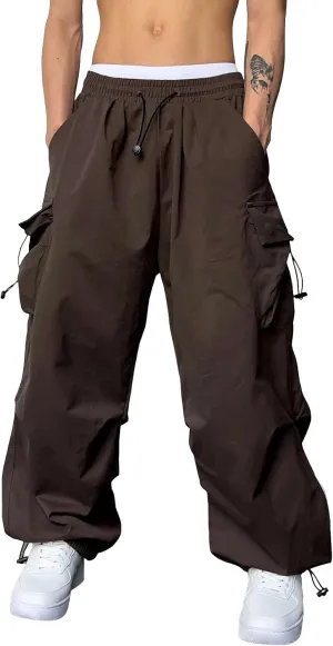 Mens Cargo Pants Casual Baggy Joggers Athletic Parachute Pant Loose Fit Sweatpants with Pockets Y2K Streetwear
