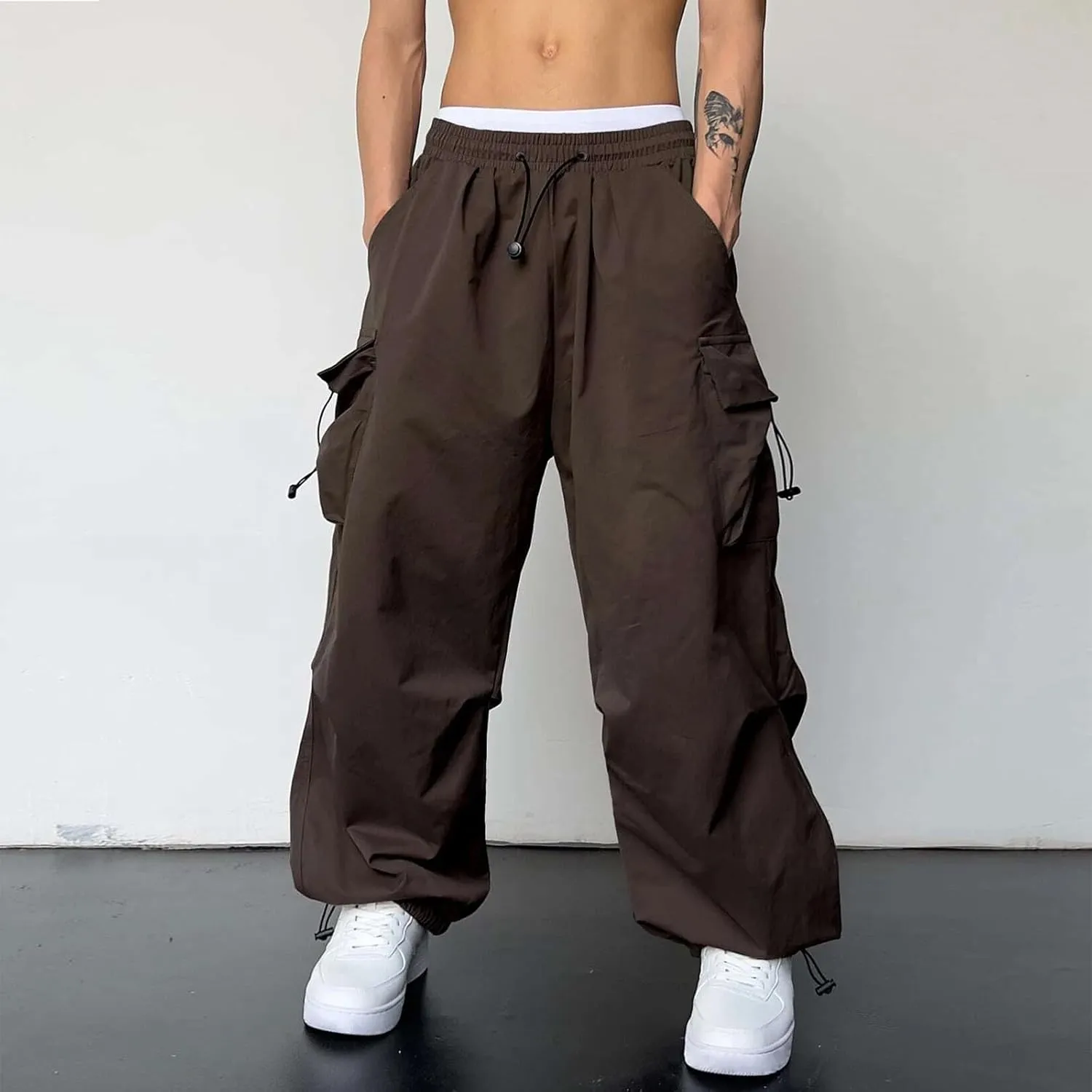 Mens Cargo Pants Casual Baggy Joggers Athletic Parachute Pant Loose Fit Sweatpants with Pockets Y2K Streetwear