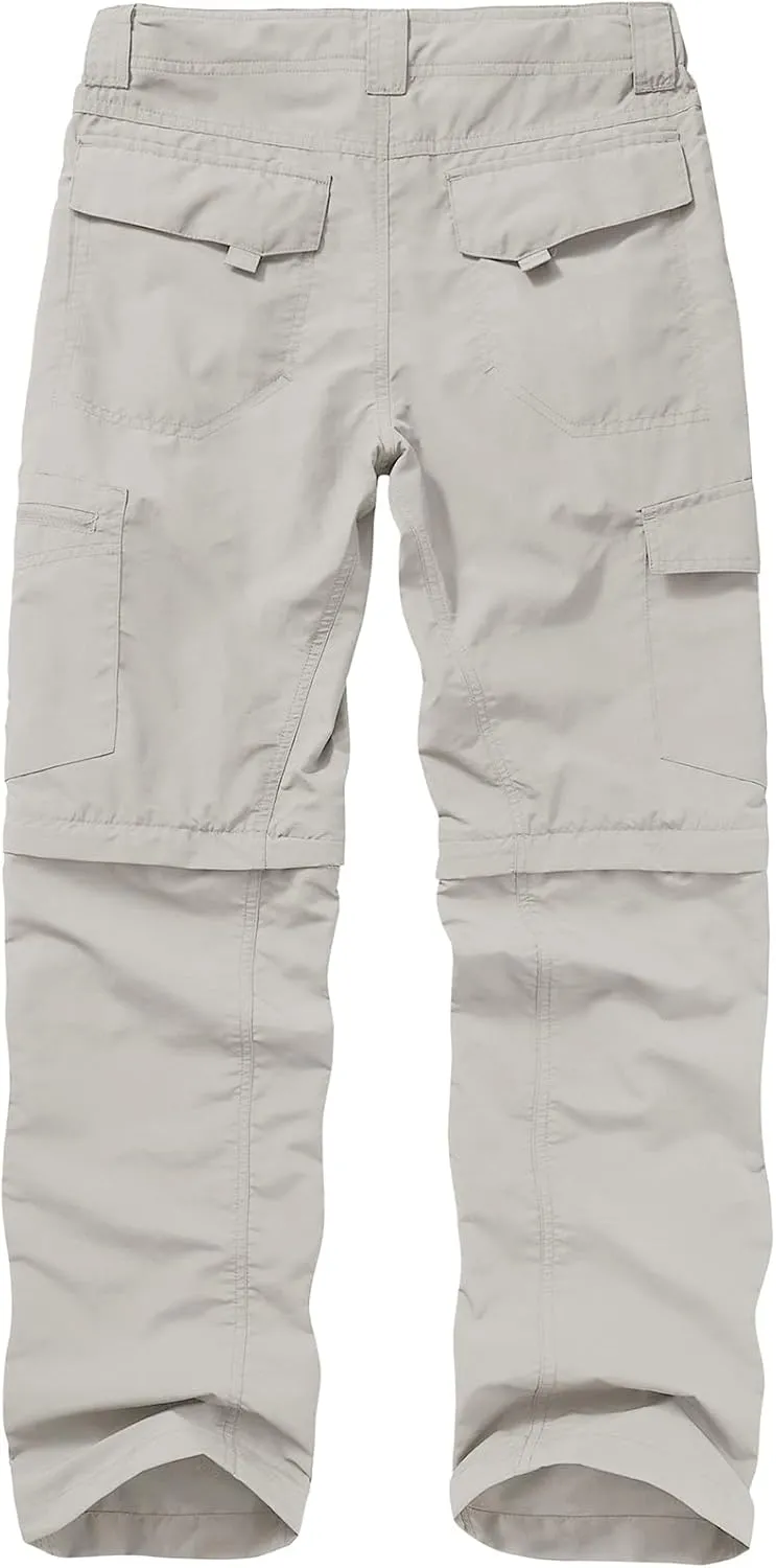Mens Hiking Pants Convertible Lightweight Quick Dry Zip Off Fishing Safari Camping Travel boy Scout Pants