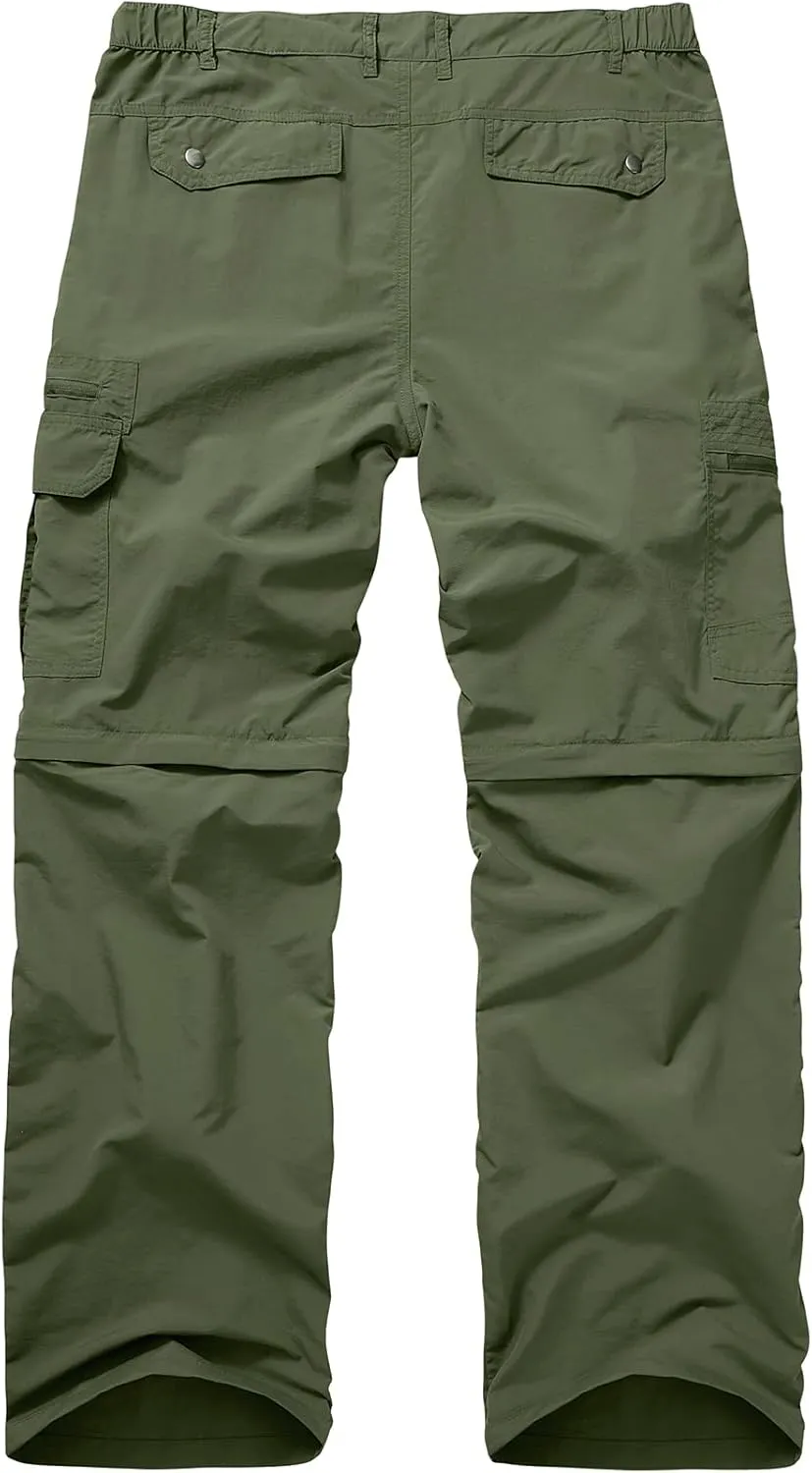 Mens Hiking Pants Convertible Zip Off Lightweight Quick Dry Fishing Safari Camping Travel boy Scout Pants