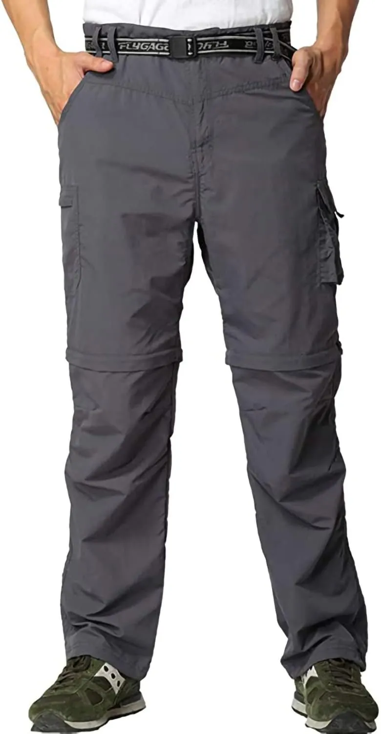 Mens Hiking Pants Convertible Zip Off Shorts Outdoor Quick Dry Lightweight Fishing Travel Safari Cargo Trouser