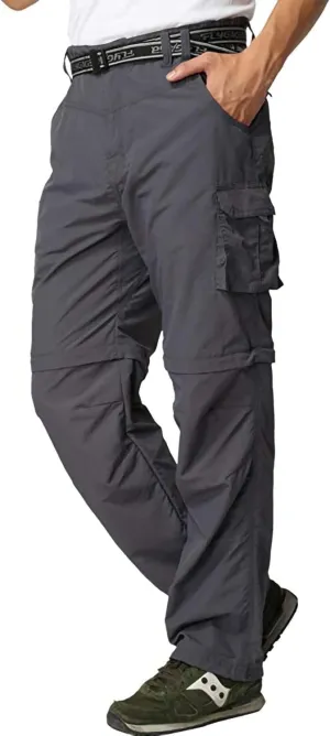 Mens Hiking Pants Convertible Zip Off Shorts Outdoor Quick Dry Lightweight Fishing Travel Safari Cargo Trouser