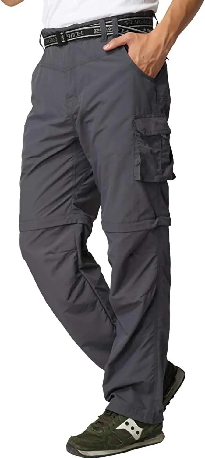 Mens Hiking Pants Convertible Zip Off Shorts Outdoor Quick Dry Lightweight Fishing Travel Safari Cargo Trouser
