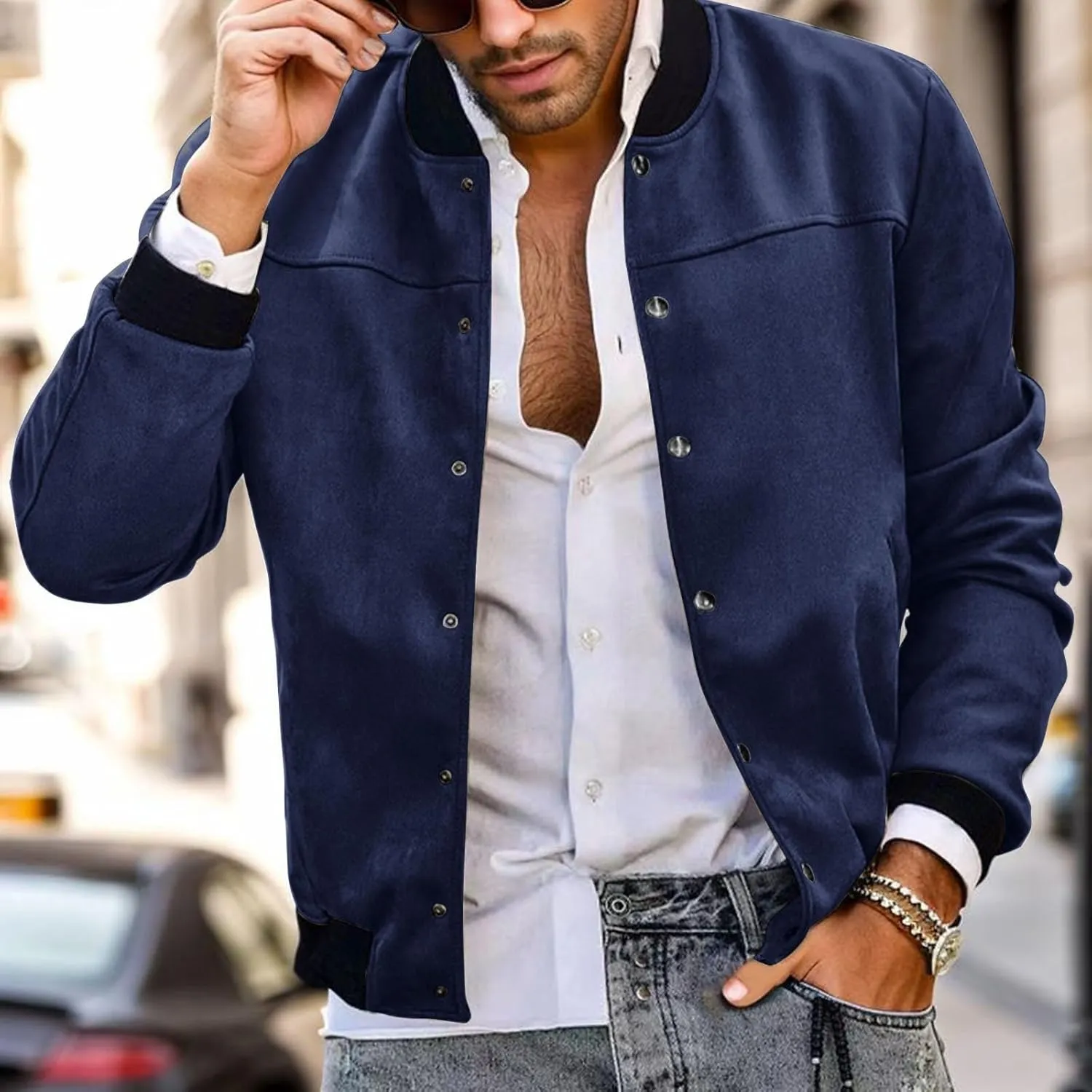 Men's Jacket Lightweight Casual Spring Fall Windbreaker Zip Up Coat with Pocket 100 Cotton Jacket Men Men's Sweater