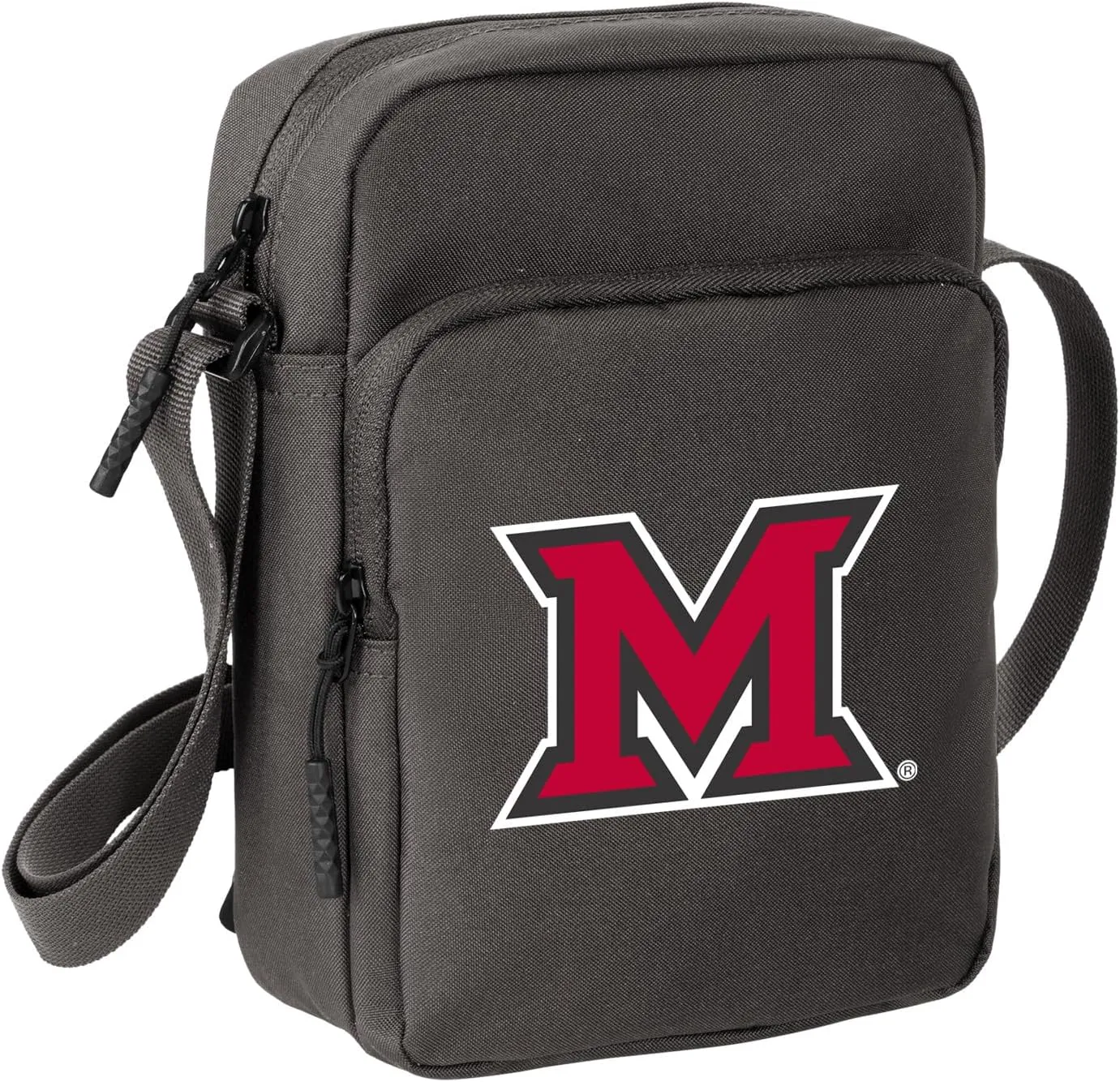 Miami University Travel Bag Miami RedHawks Crossbody Sling Pack for Sports Workout Running Festival Waist Pack Gray (Miami University on Gray)