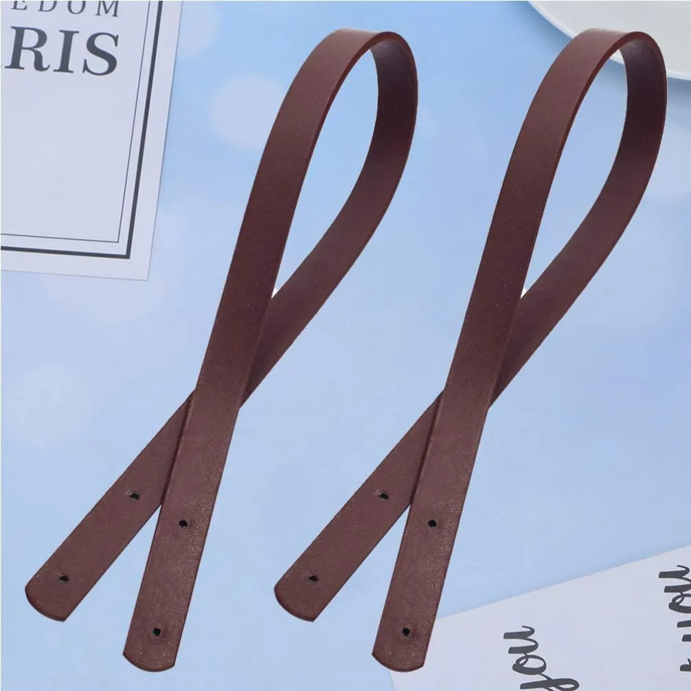 Milisten 2PCS PU Leather Bag Strap Replacement Handbag Handle Belt Detachable Purse Strap Wallet Straps DIY Bag Making Accessories 60CM Coffee
