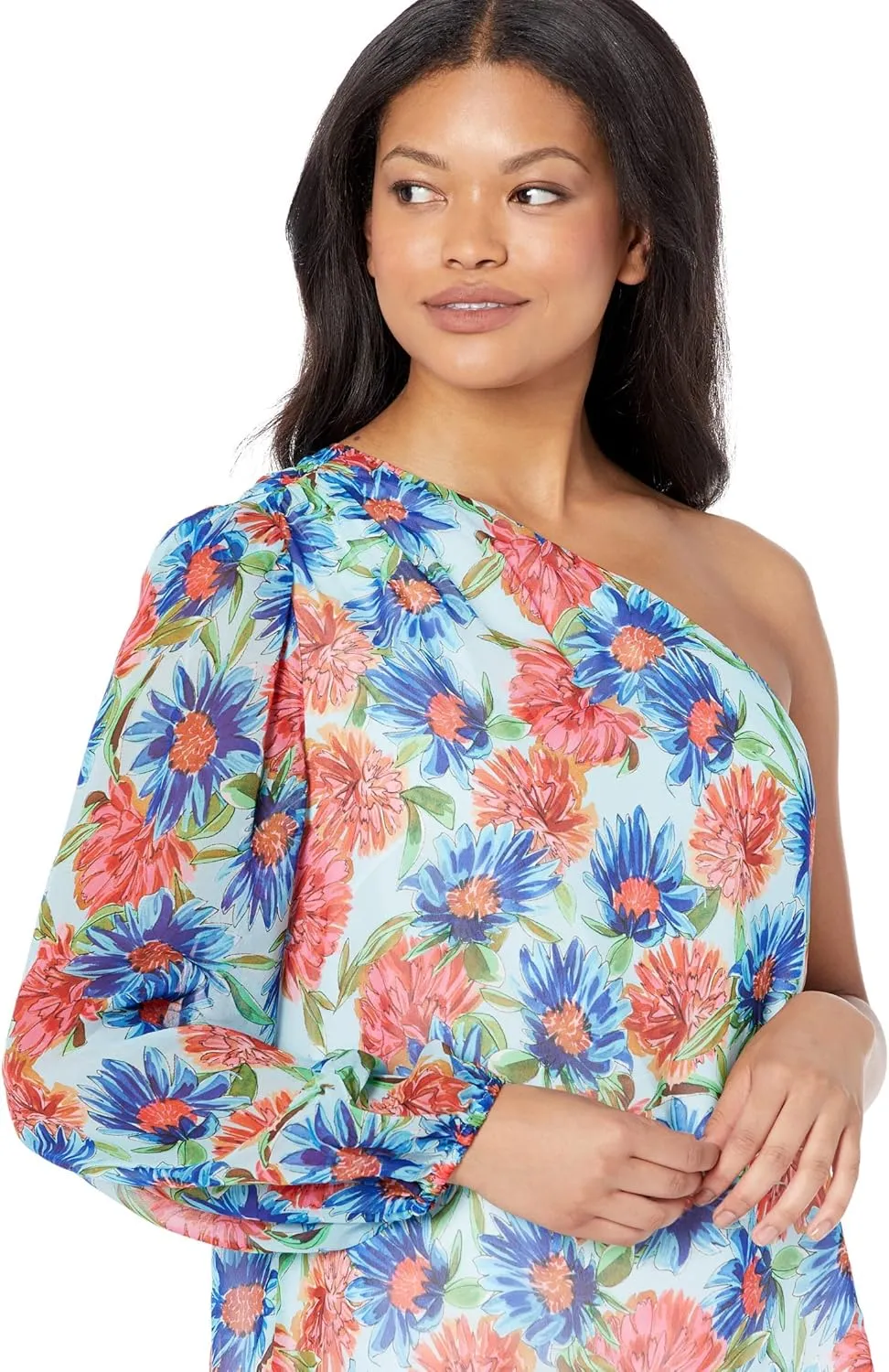 MILLY Emilia Painted Dahlia Print Top