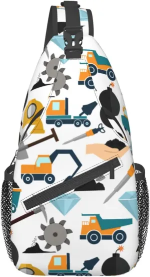 Mine Mining Chest Sling Bag Crossbody Shoulder Backpack Bag Gym Cycling Travel Hiking Daypack Cross bag