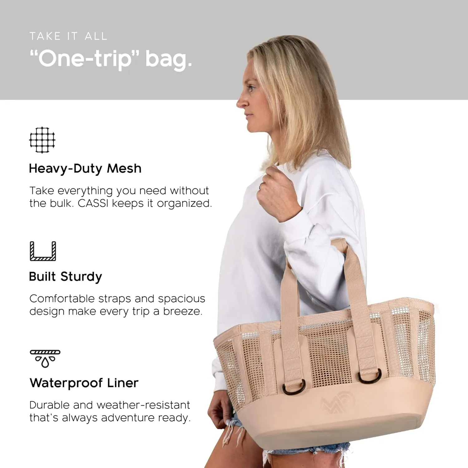 MISSION Boat Gear CASSI Heavy-Duty Outdoor Tote and Waterproof Marine-Grade Mesh Boat Bags