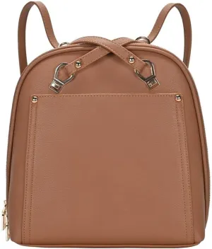 Miztique The Daisy Convertible Backpack Purse for Women (Tan) | Soft Vegan Leather Shoulder Strap Bag or Convertible Backpack | 10.5in x 4in x 11.5in |