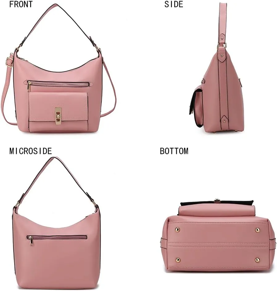 MKF Collection Shoulder Bag for Women & Wristlet Wallet, Vegan Leather Handbag Set Top-Handle Satchel Tote Handbag Purse
