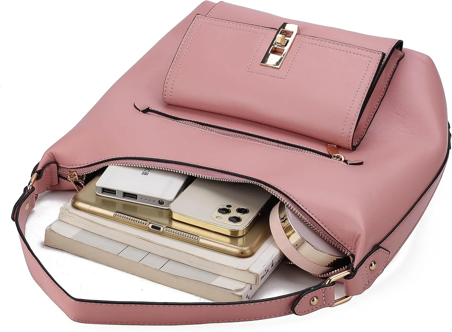 MKF Collection Shoulder Bag for Women & Wristlet Wallet, Vegan Leather Handbag Set Top-Handle Satchel Tote Handbag Purse