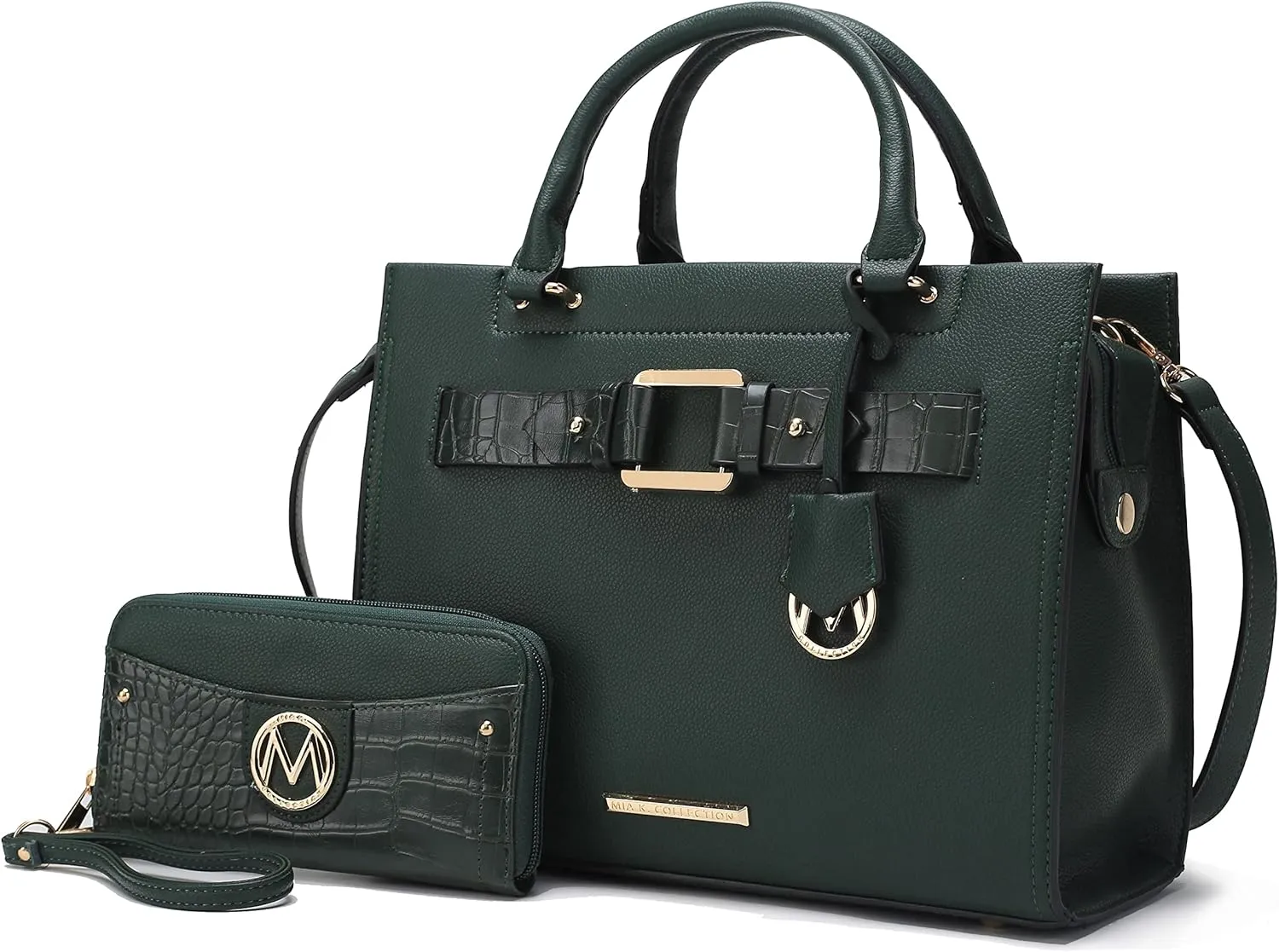 MKF Collection Tote Bag for Women, Vegan Leather Top-Handle Crossbody Satchel & Wristlet Wallet Purse Handbag