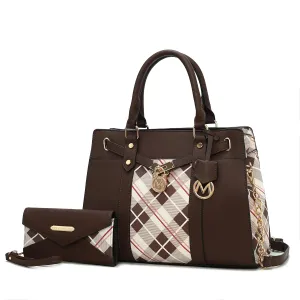 MKF Collection Tote Bag for Women, Vegan Leather Top-Handle Crossbody Satchel & Wristlet Wallet Purse Handbag