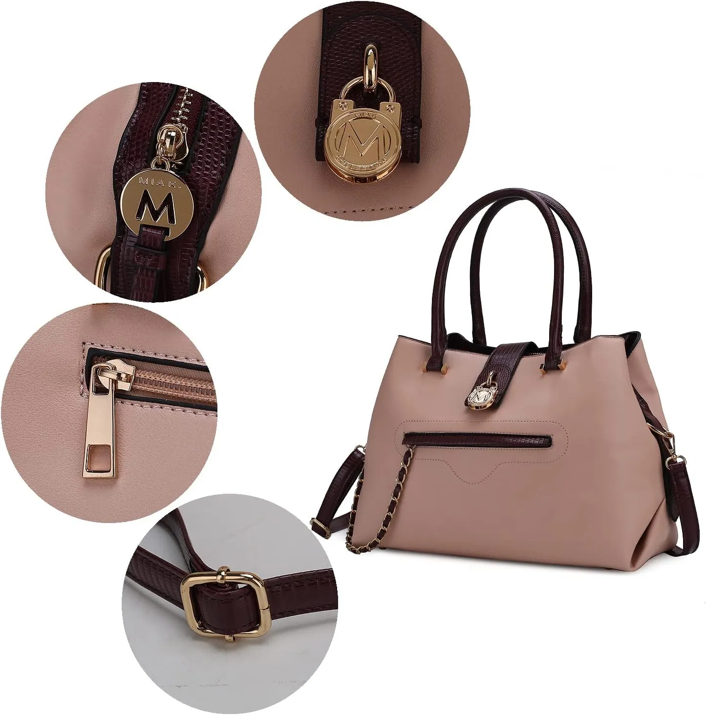 MKF Collection Tote Bag for Women with Wristlet Wallet, Vegan Leather Top-Handle Crossover Handbag Purse