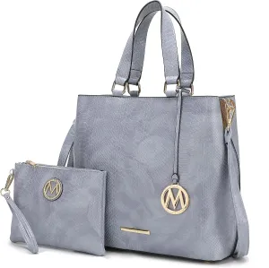 MKF Collection Tote Bag With Wristlet wallet for Women, Vegan Leather Top-Handle Crossbody Satchel Handbag Purse