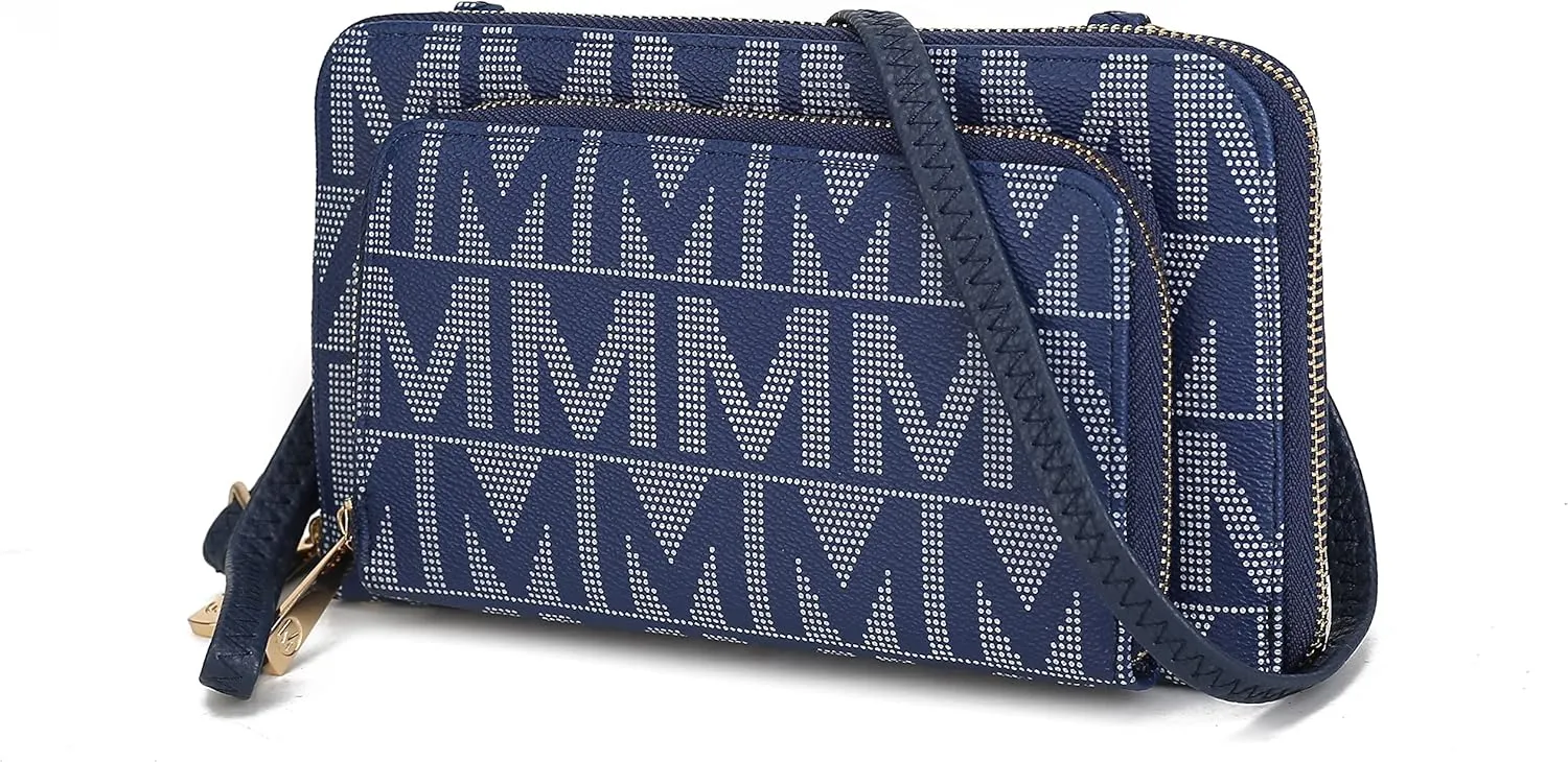 MKF Collection Women's Crossbody Phone Bag, Vegan Leather shoulder Bag Cell phone bag Wallet Purse Handbag by Mia K