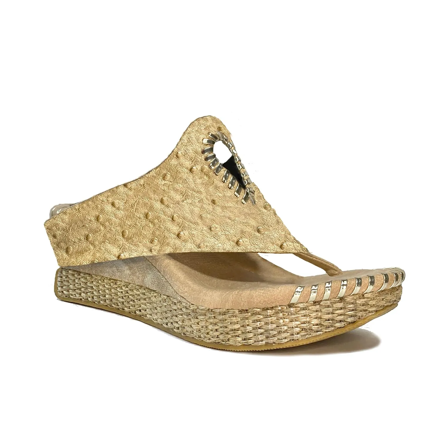 Modzori Lucia Women's Mid Wedge Reversible Sandal Tan/Black 7