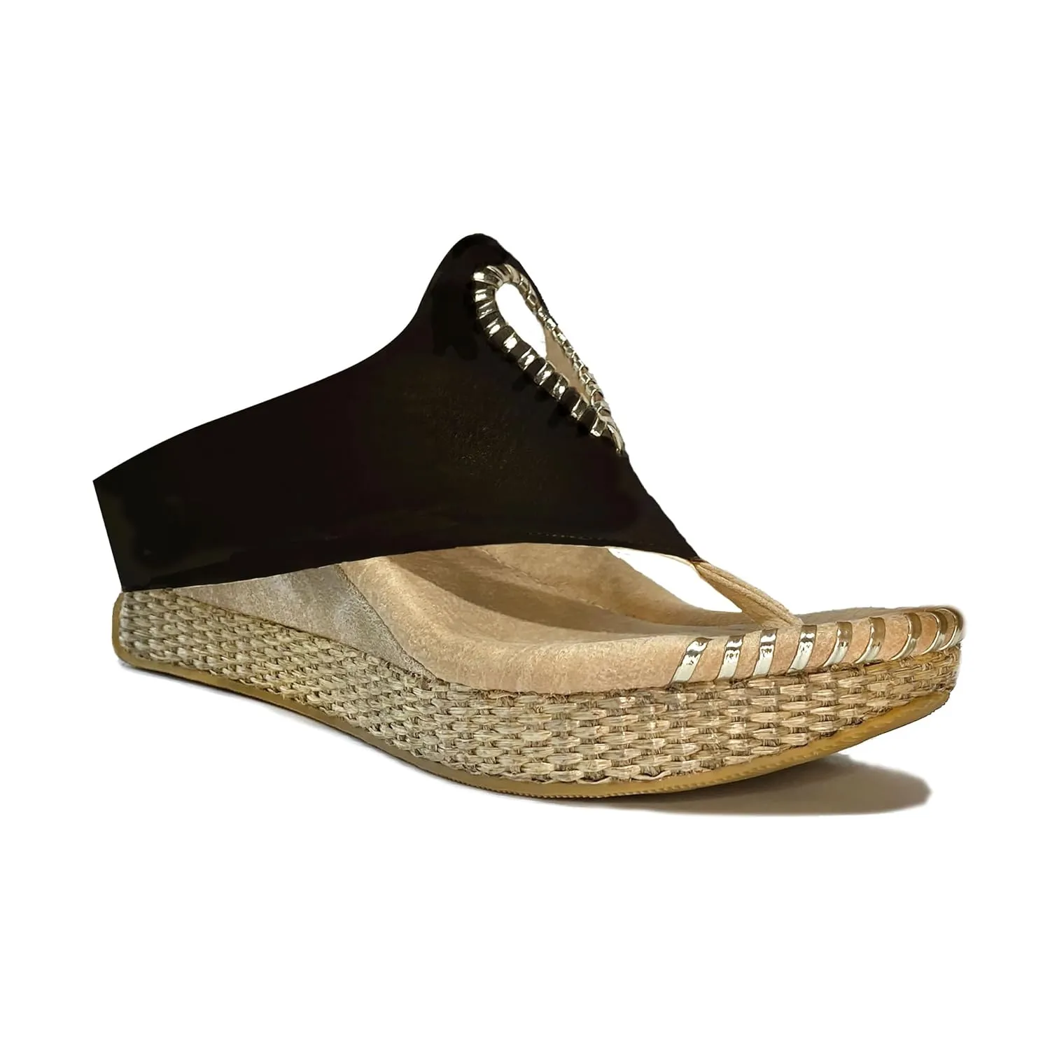 Modzori Lucia Women's Mid Wedge Reversible Sandal Tan/Black 7