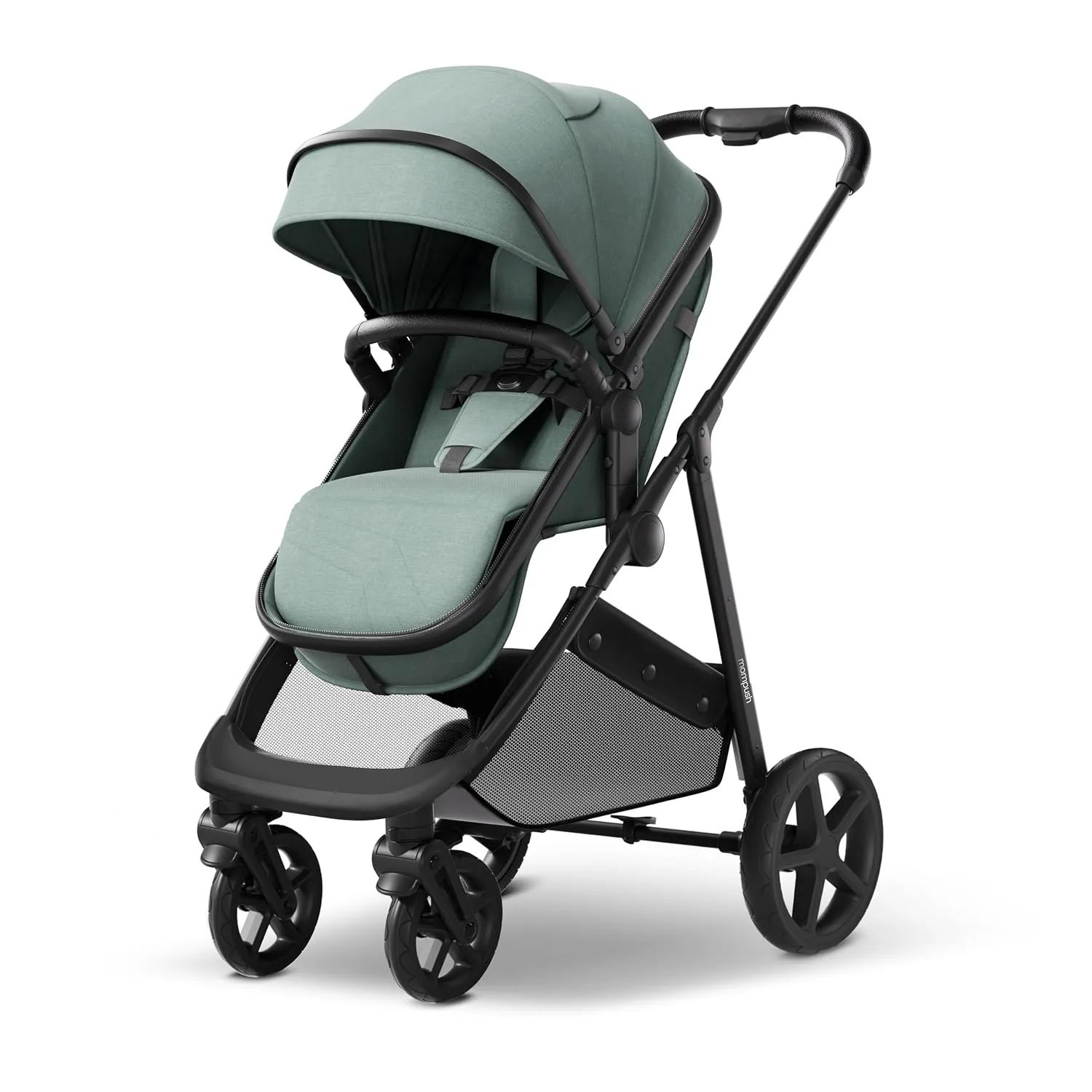 Mompush Wiz 2-in-1 Convertible Baby Stroller with Bassinet Mode, Foldable Infant Stroller with Reversible Seat and Large UPF 50  Canopy