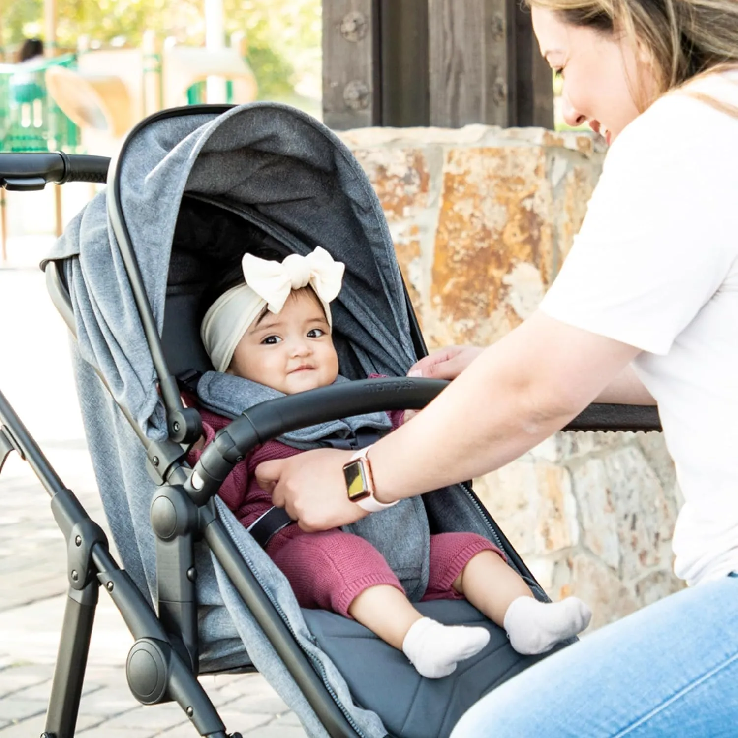 Mompush Wiz 2-in-1 Convertible Baby Stroller with Bassinet Mode, Foldable Infant Stroller with Reversible Seat and Large UPF 50  Canopy