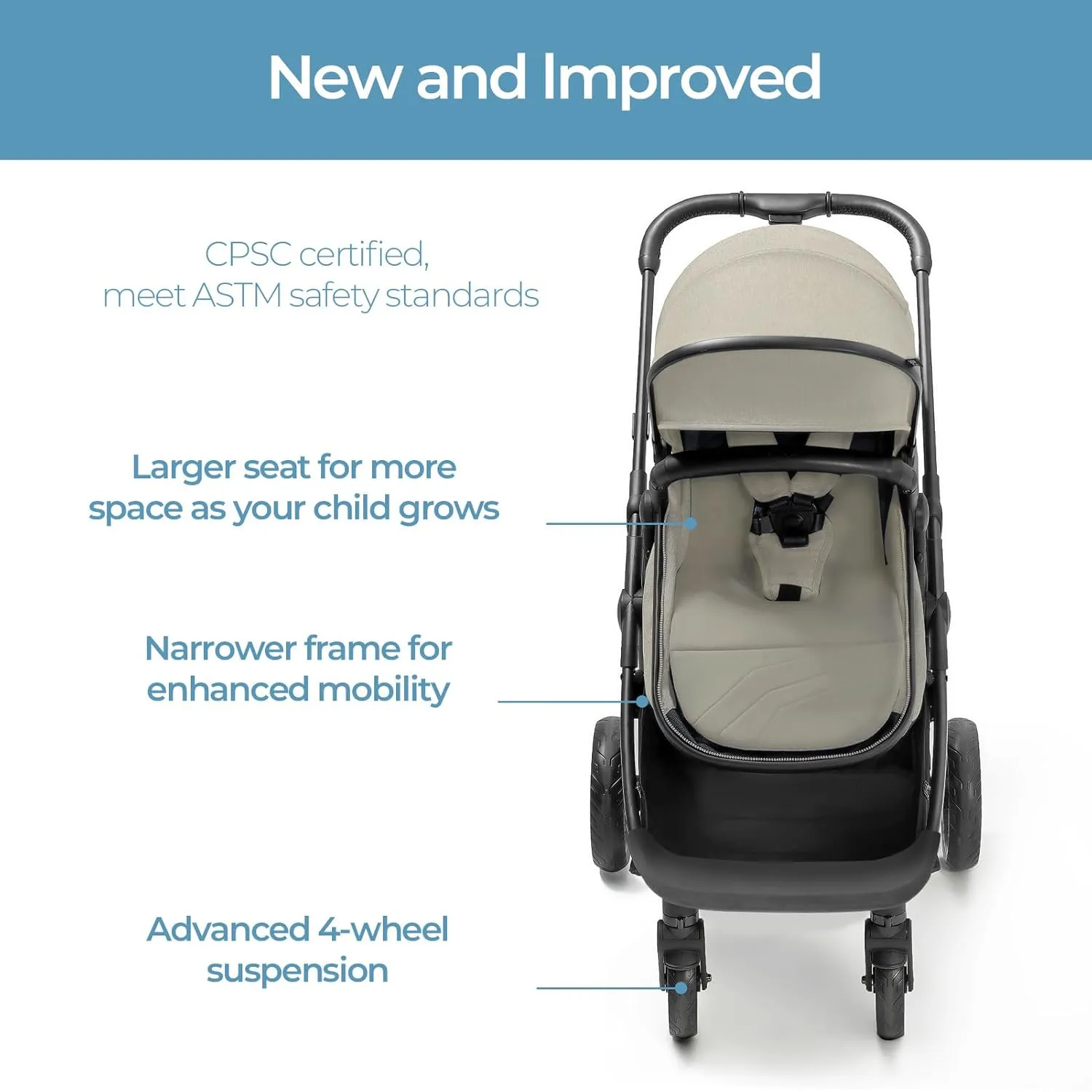 Mompush Wiz 2-in-1 Convertible Baby Stroller with Bassinet Mode, Foldable Infant Stroller with Reversible Seat and Large UPF 50  Canopy