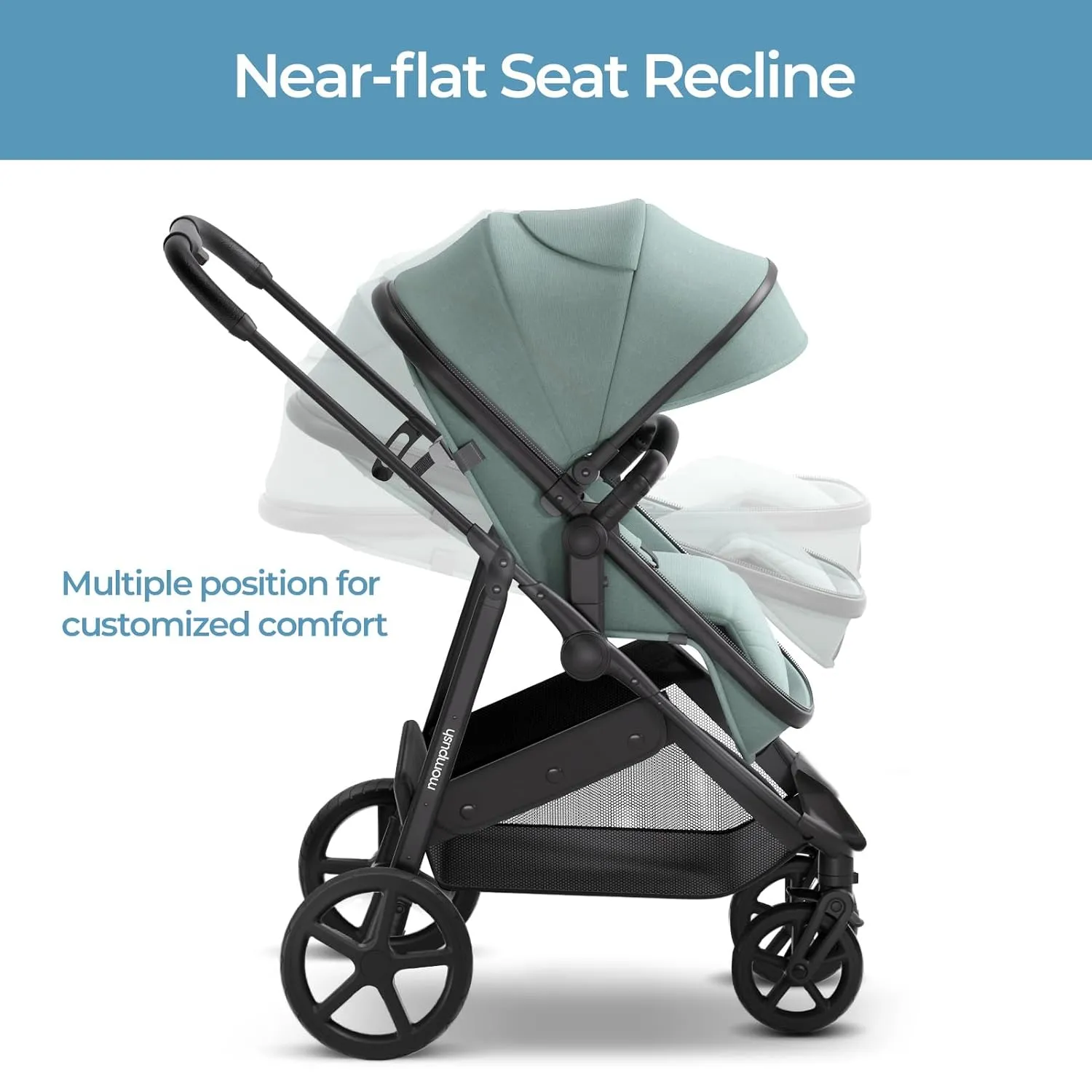 Mompush Wiz 2-in-1 Convertible Baby Stroller with Bassinet Mode, Foldable Infant Stroller with Reversible Seat and Large UPF 50  Canopy