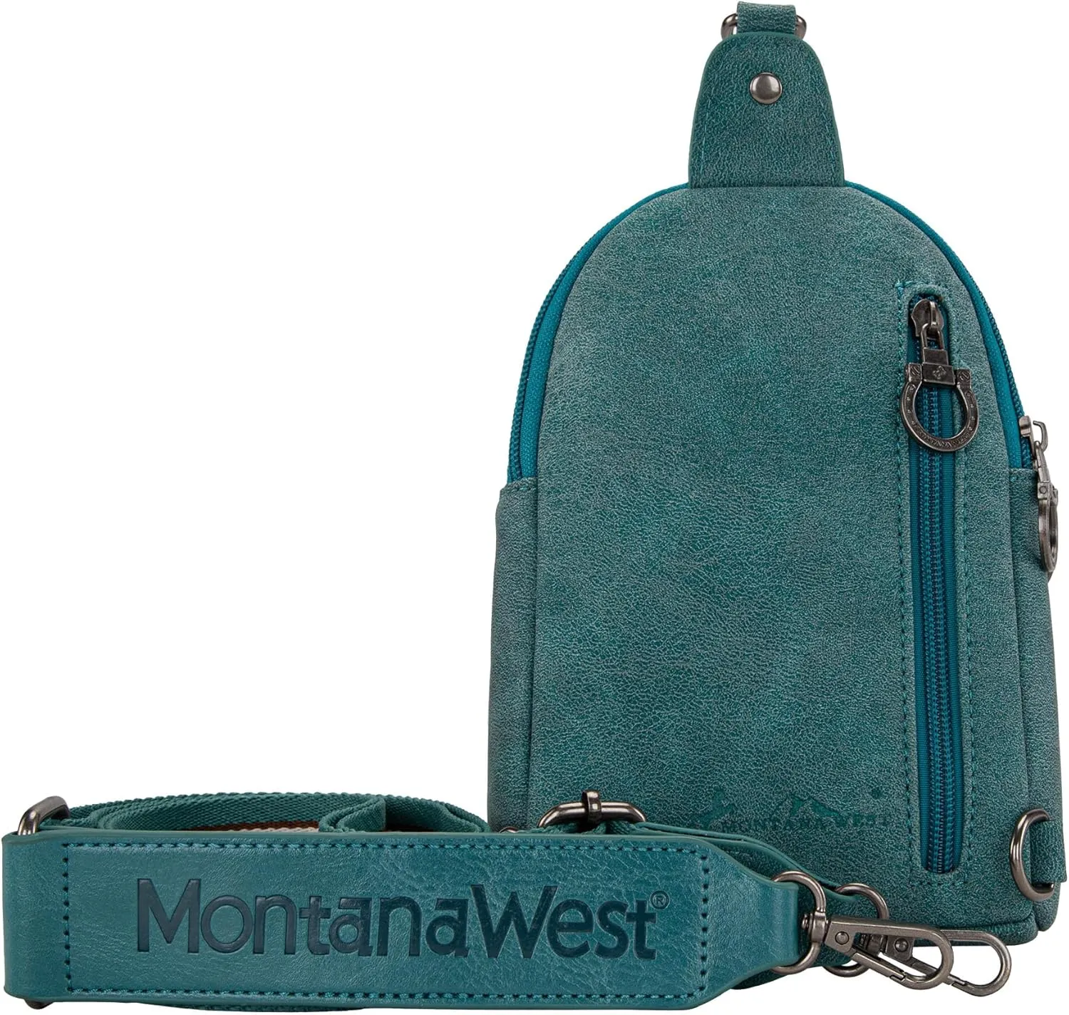 Montana West Cowhead Flora Western Sling Bag for Women Embroidery Cross Body Bag Fanny Pack with Wide Guitar Strap
