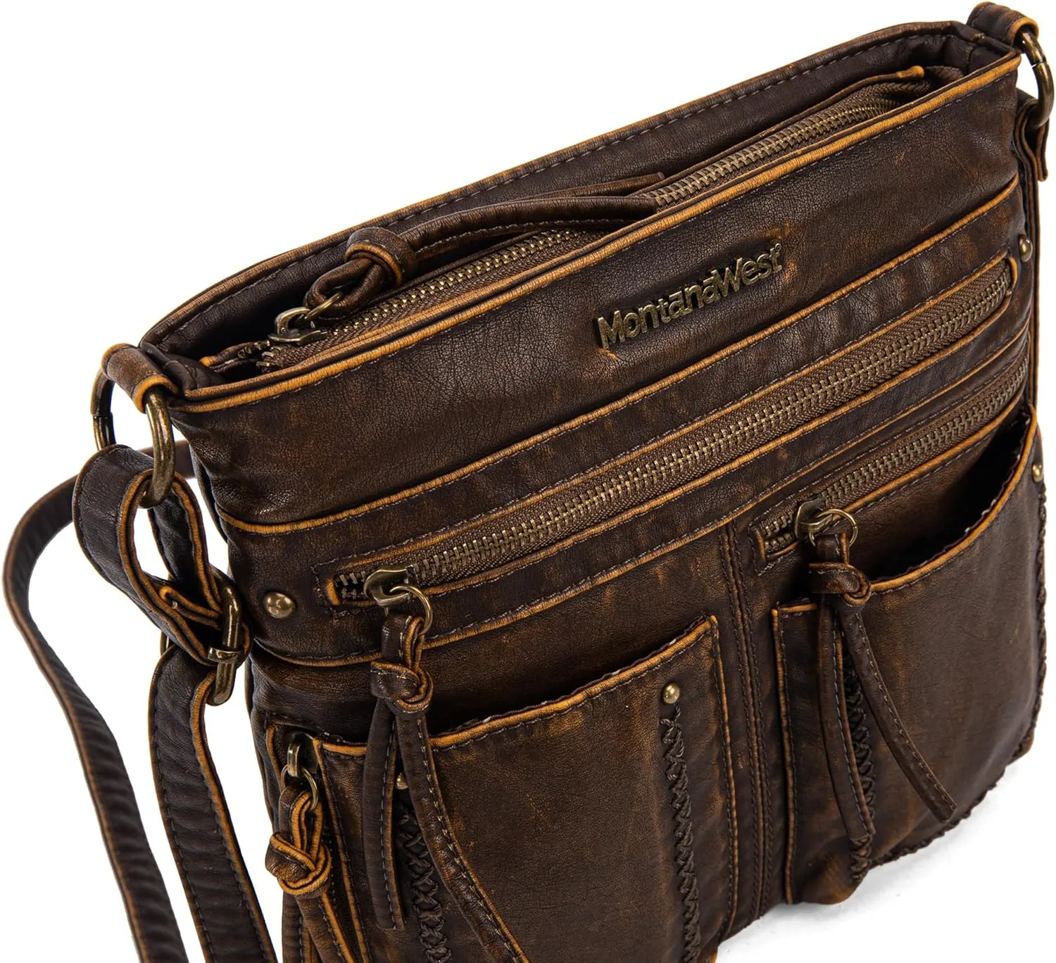 Montana West Crossbody Bag for Women Multi Pocket Shoulder Medium Travel Purses Ultra Soft Washed Leather