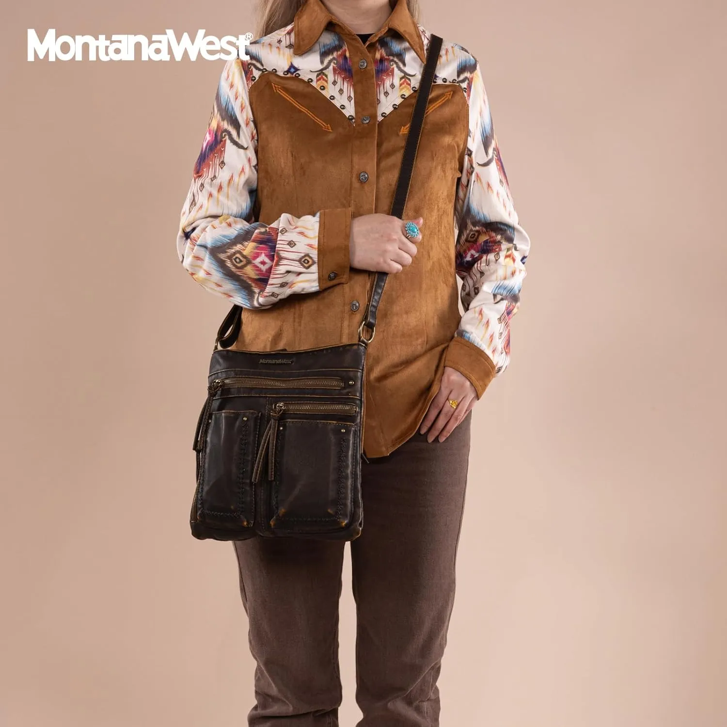 Montana West Crossbody Bag for Women Multi Pocket Shoulder Medium Travel Purses Ultra Soft Washed Leather