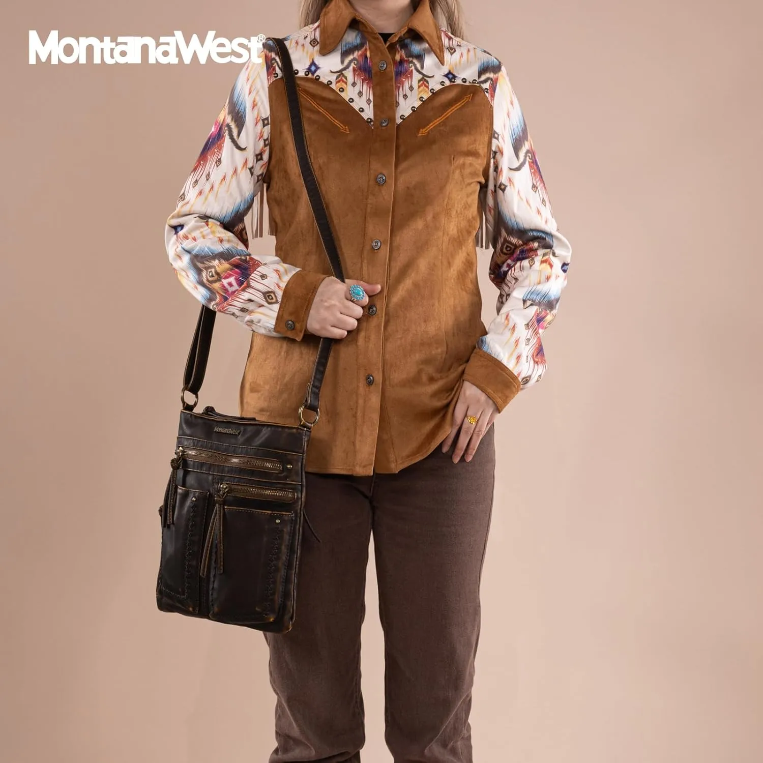 Montana West Crossbody Bag for Women Multi Pocket Shoulder Medium Travel Purses Ultra Soft Washed Leather
