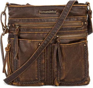 Montana West Crossbody Bag for Women Multi Pocket Shoulder Medium Travel Purses Ultra Soft Washed Leather