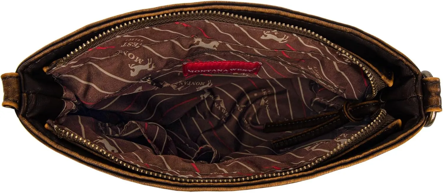 Montana West Crossbody Bag for Women Multi Pocket Shoulder Medium Travel Purses Ultra Soft Washed Leather
