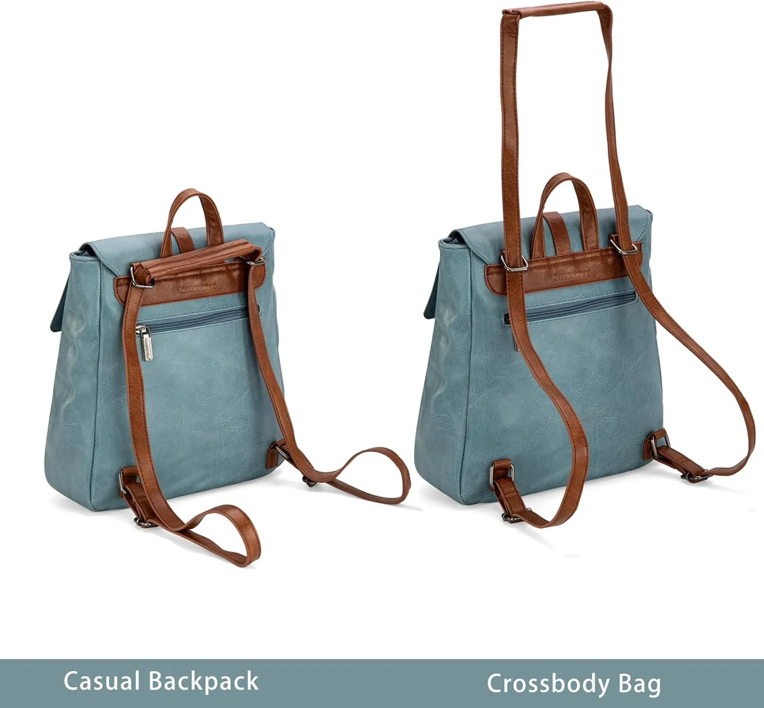 Montana West Medium Backpack Purse for Women Casual Convertible Crossbody Backpack for Travel Work