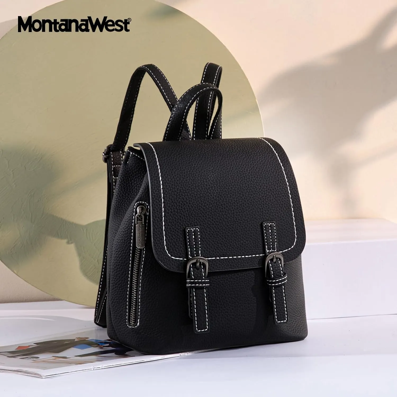 Montana West Mini Backpack Purse for Women Vegan Leather Small Colorblock Backpack Cute Convertible Shoulder Bag