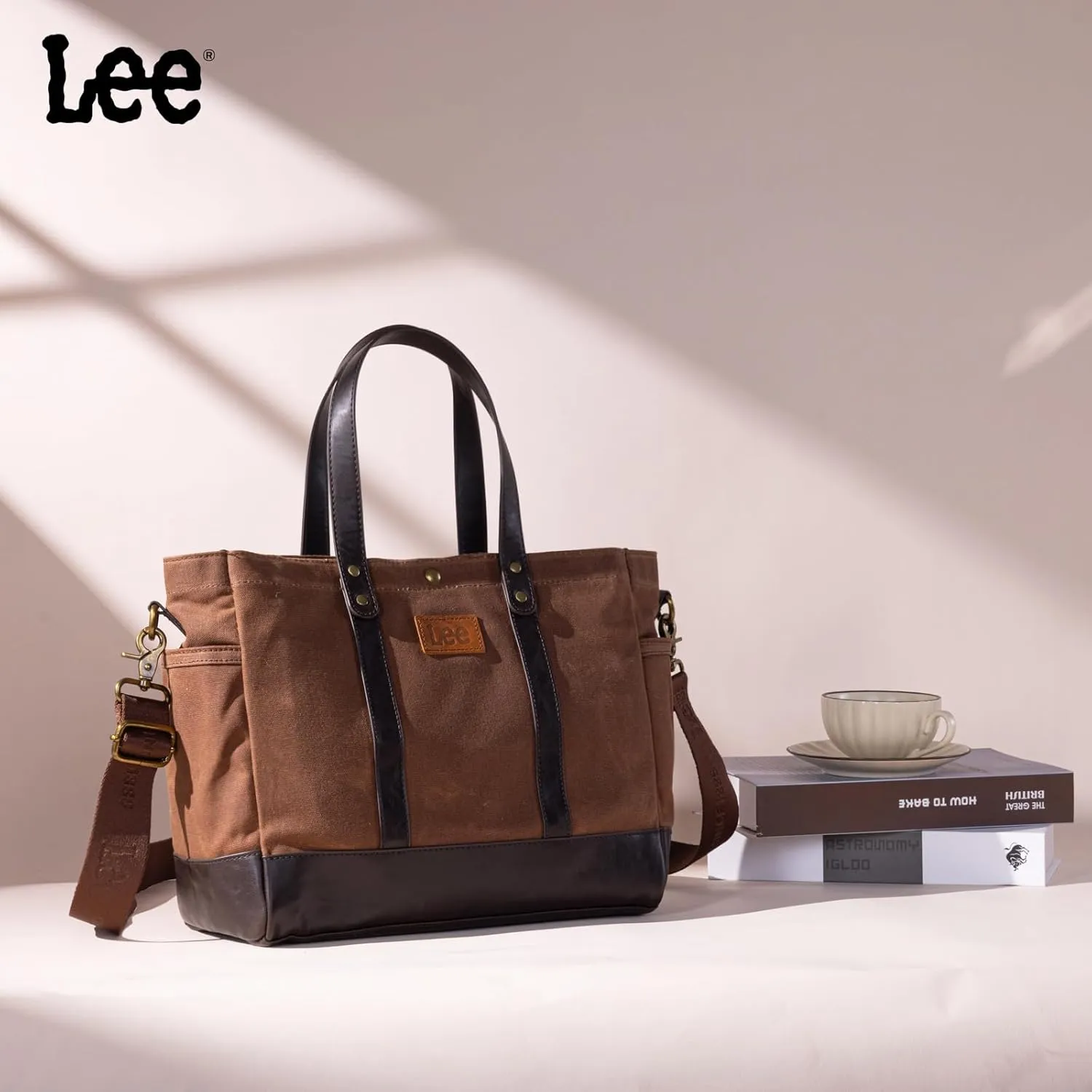 Montana West x Lee Tote Bag for Women Waxed Canvas Shoulder Handbags Crossbody Bag with Adjustable Strap