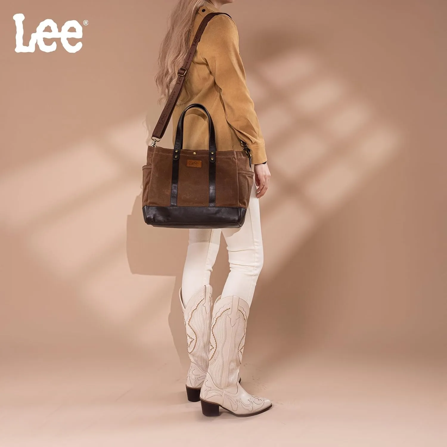 Montana West x Lee Tote Bag for Women Waxed Canvas Shoulder Handbags Crossbody Bag with Adjustable Strap