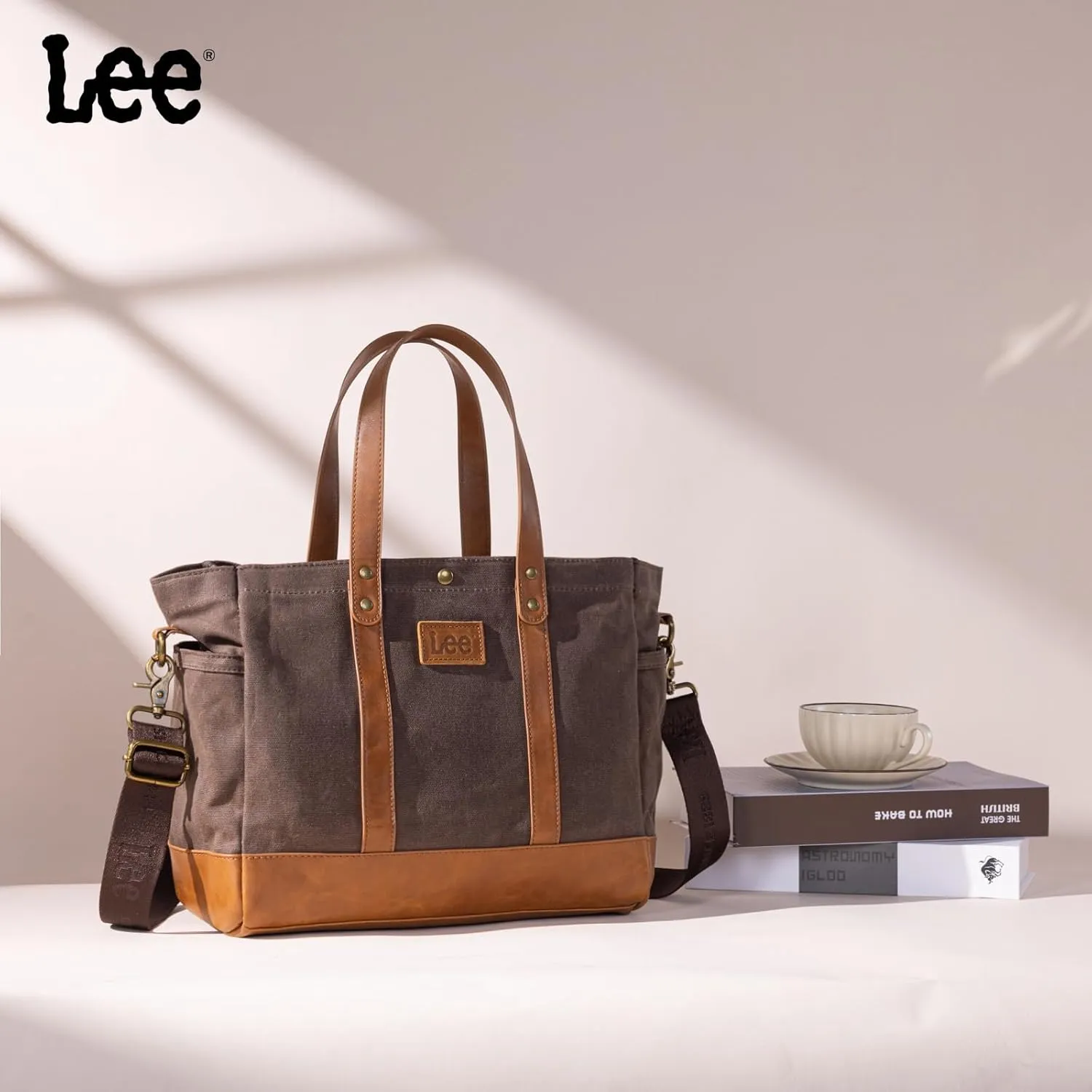 Montana West x Lee Tote Bag for Women Waxed Canvas Shoulder Handbags Crossbody Bag with Adjustable Strap