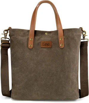 Montana West x Lee Tote Bag for Women Waxed Canvas Top Handle Handbags with Leather Handle and Strap