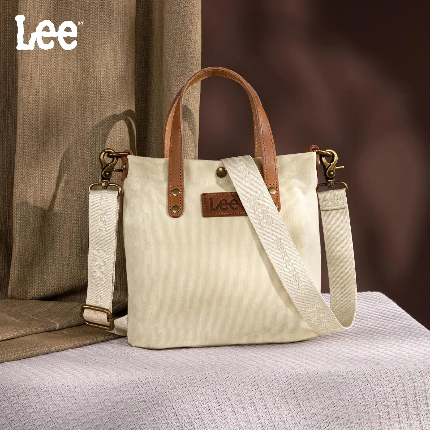 Montana West x Lee Tote Bag for Women Waxed Canvas Top Handle Handbags with Leather Handle and Strap