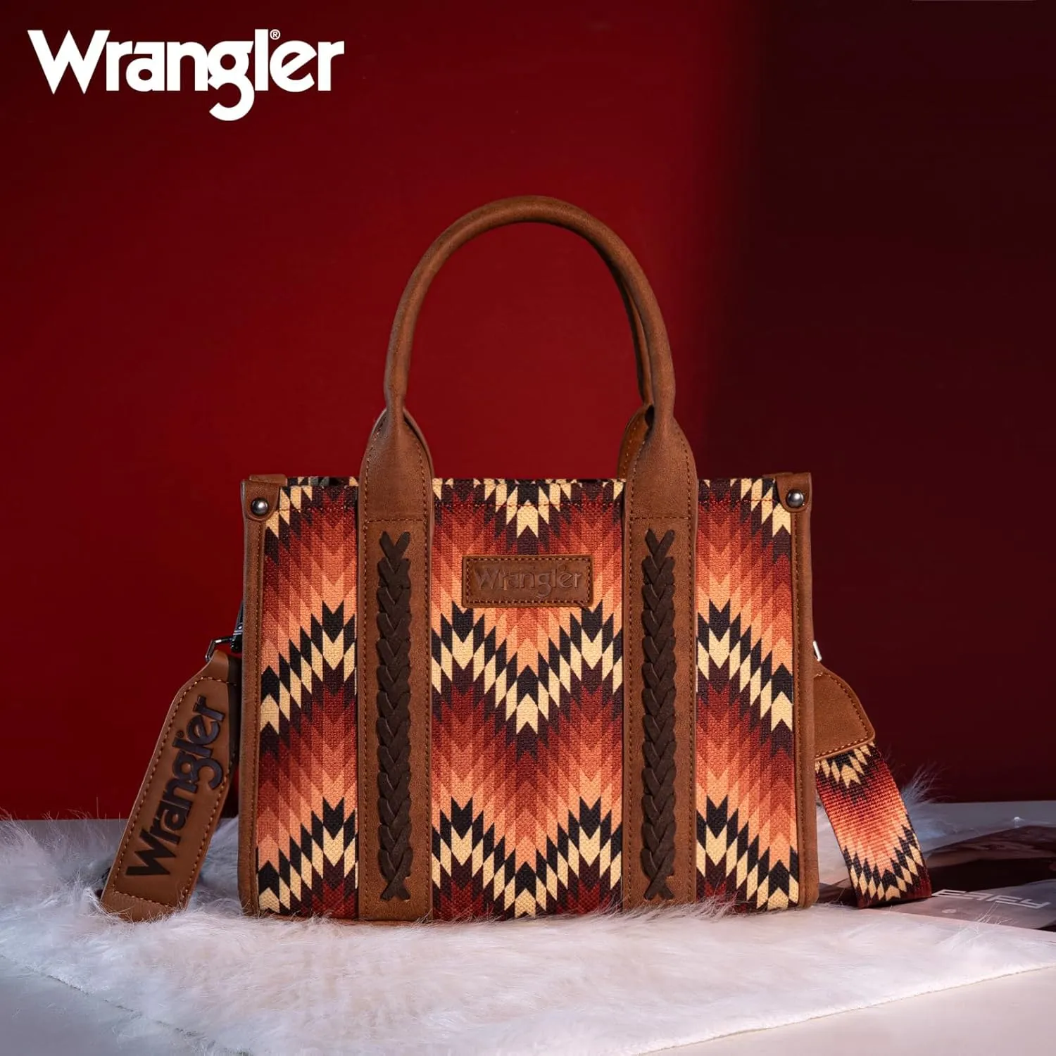 Montana West X Wrangler Tote Bag for Women Boho Aztec Shoulder Purse Top Handle Satchel Handbag